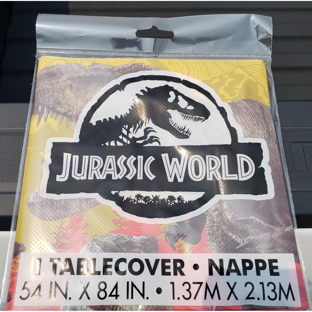 JURASSIC WORLD‎ PLASTIC TABLE COVER 54" x 84 " BRAND NEW